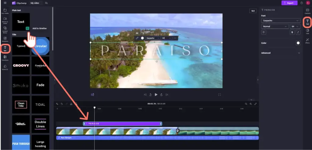 Clipchamp's online interface