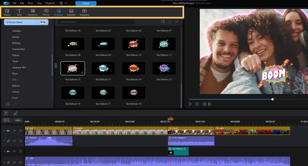 PowerDirector's interface