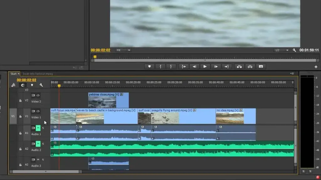 Premiere Pro timeline